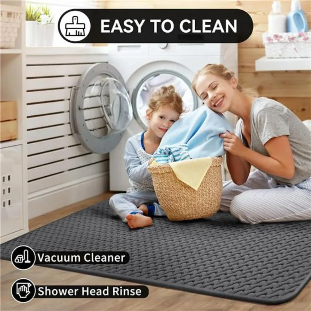 Non Slip Bath Mat Super Absorbent Quick Dry Foam Bathroom Rug Washable 16x24